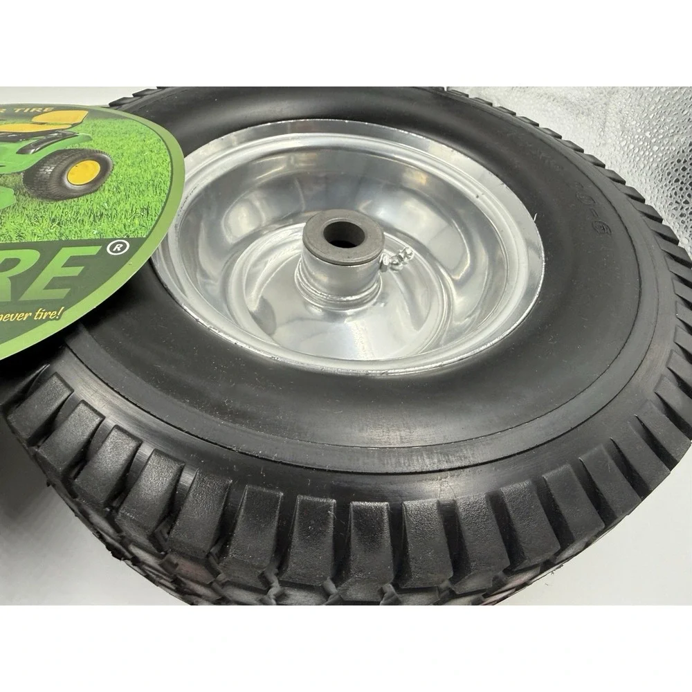 2 Pack 13X5.00-6 Flat Free Tire and Wheel Assembly, Solid Lawn Mower Front Tir
